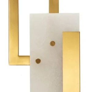 Gold Rechteck Wandleuchte Weisser Schirm Cube Zeitgenoessisch