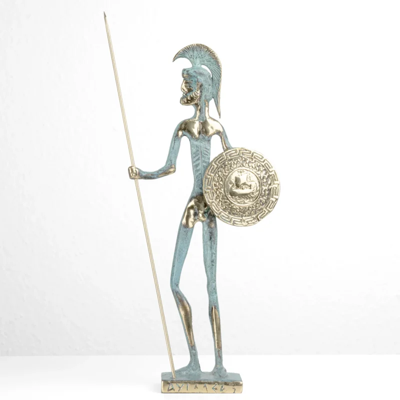 Achilles Statue — Griechischer Krieger mit Speer & Schild (Messingskulptur)