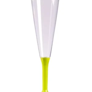 Flûte à champagne pour anniversaire avec pied vert anis