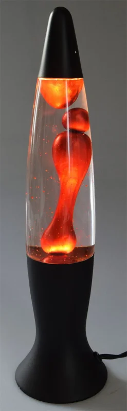 Lavalampe metallic rot / schwarz 40 cm