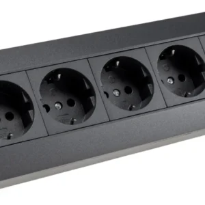 4-fach Steckdosenblock, USB-A+C, anthraz 250V~/ 16A, Aufbaumontage, USB 3,1A, PD