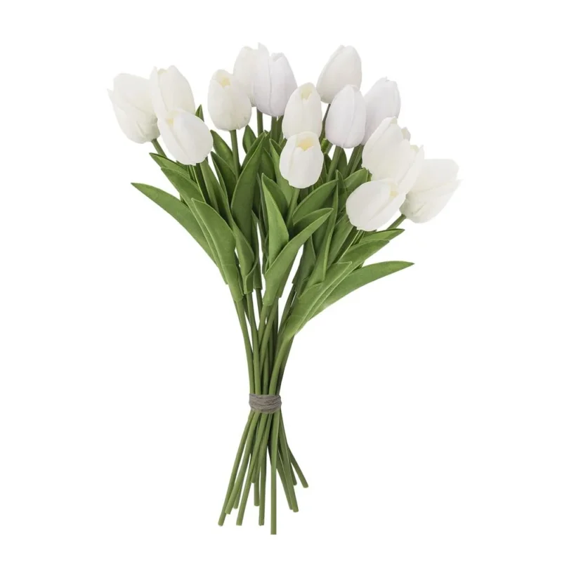 Bloomingville Tulip Blumenstrauß Tulpen in Weiß Kunstblumen Deko Strauß 32 cm