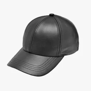 Schwarze Leder verstellbare Baseballmütze | Karnz