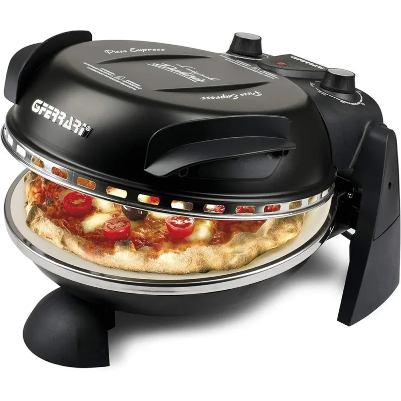 G3Ferrari elektrischer Pizzaofen Delizia 1200 W für Pizza Ø 31cm schwarz Pizzamaker mit feuerfestem Naturstein