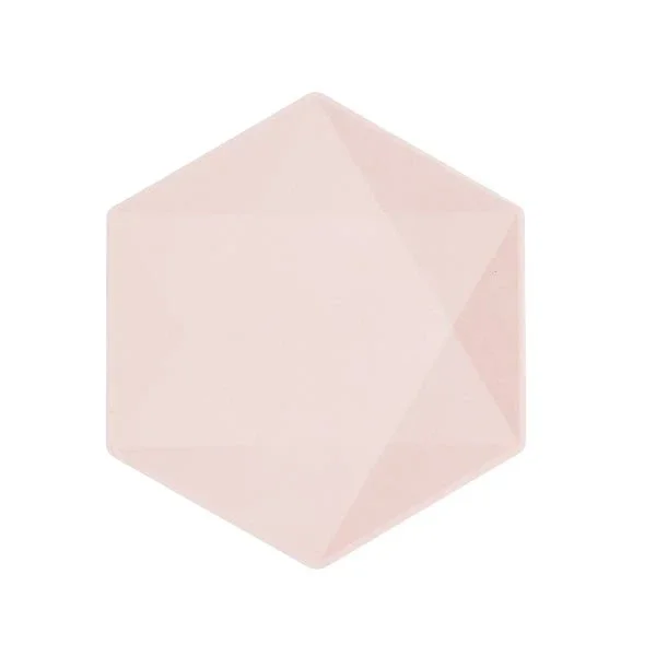 6 zeshoekige borden Vert Decor, 20,8 x 18,1 cm, roze van Riethmueller koop je bij Partywinkel