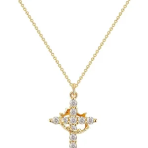 Karnz | Elegante 18K Gold Cubic Zirconia Kreuzkette