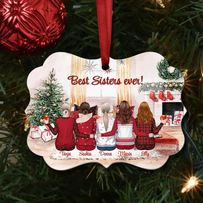 Personalisierter Baumschmuck Beste Schwestern mit Namen für Schwestern