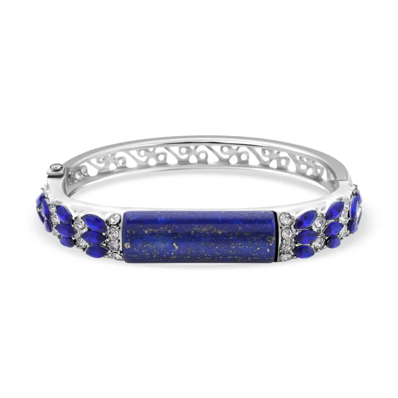 Lapislazuli, blauer Kristall Armreif, ca. 18 cm