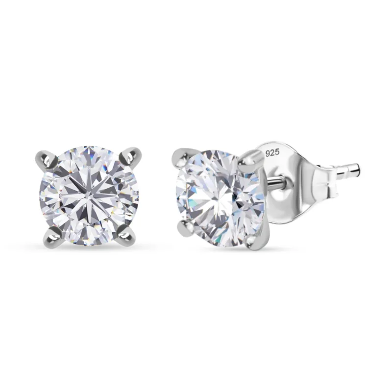 Moissanit Ohrringe 925 Silber rhodiniert ca. 0,86 ct.