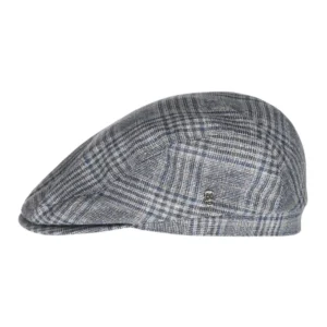 Klassieke Cap 72% Zijde 28% Wol | Blauw Ruit