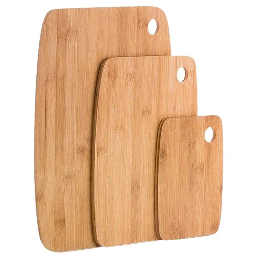 Schneidebrett-Set, 3-teilig, aus Bambus