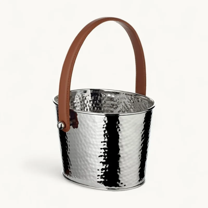 Edzard Sektkühler Gavin (23 x 18 cm, H 16 cm), gehämmert, Edelstahl, vernickelt-4250076187181-www.Stil-Ambiente.de-8718