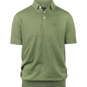 Muston linnen Blend Polo | Laurel Green