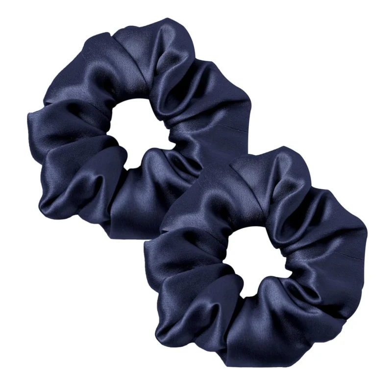 Haarringe Seide Pferdeschwanzhalter Haarband Navy Blau 2er Pack