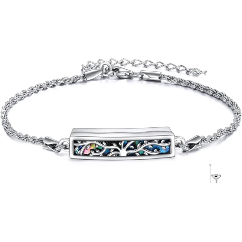 Urnenarmband Lebensbaum Sterling Silber Kremationsschmuck für Damen
