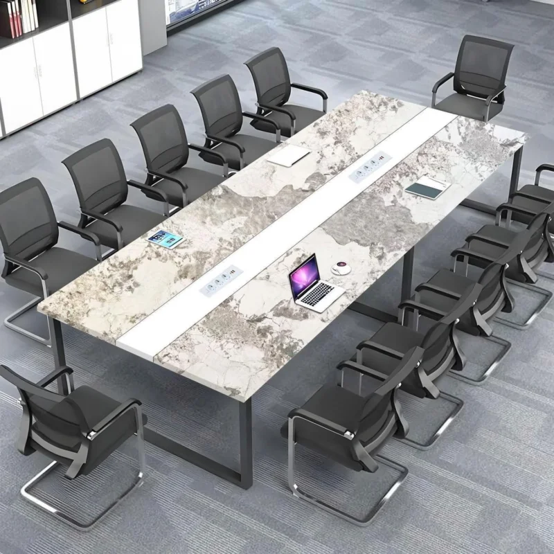 Konferenztisch H1 400x120cm – Modern, Kabeldurchführung & Stabil