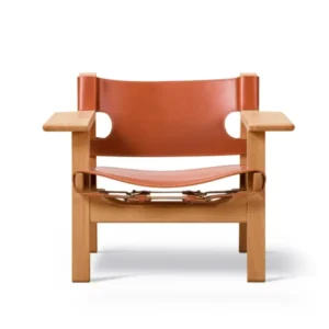 The Spanish Chair in Cognac Læder, Eg Oli von Børge Mogensen