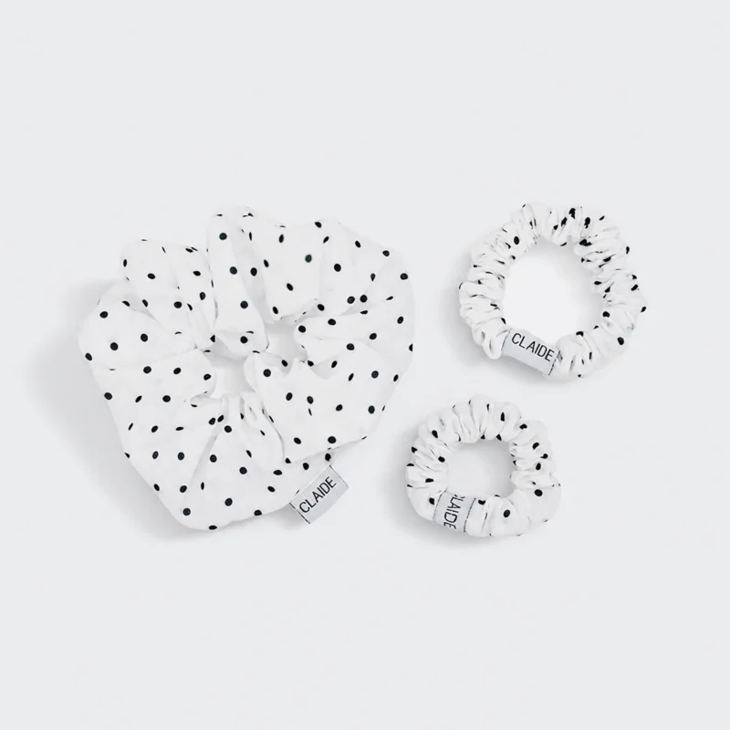 Scrunchies White Polka Dot Bundle (3er-Pack)
