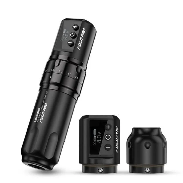 Dragonhawk Wireless Tattoo Pen Machine with 7 Stroke Length 2 Akkus | Fold Pro