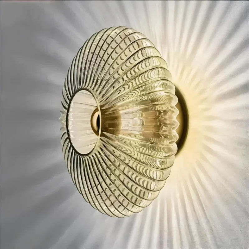 Gewellte Glas-Wandlampe für moderne stilvolle Innenraumbeleuchtung zuhause