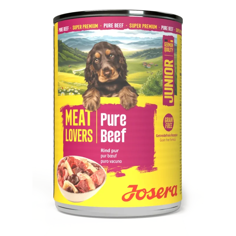Josera Meat Lovers Junior Pure Beef Nassfutter für Welpen mit Rind, 400-g-Dose