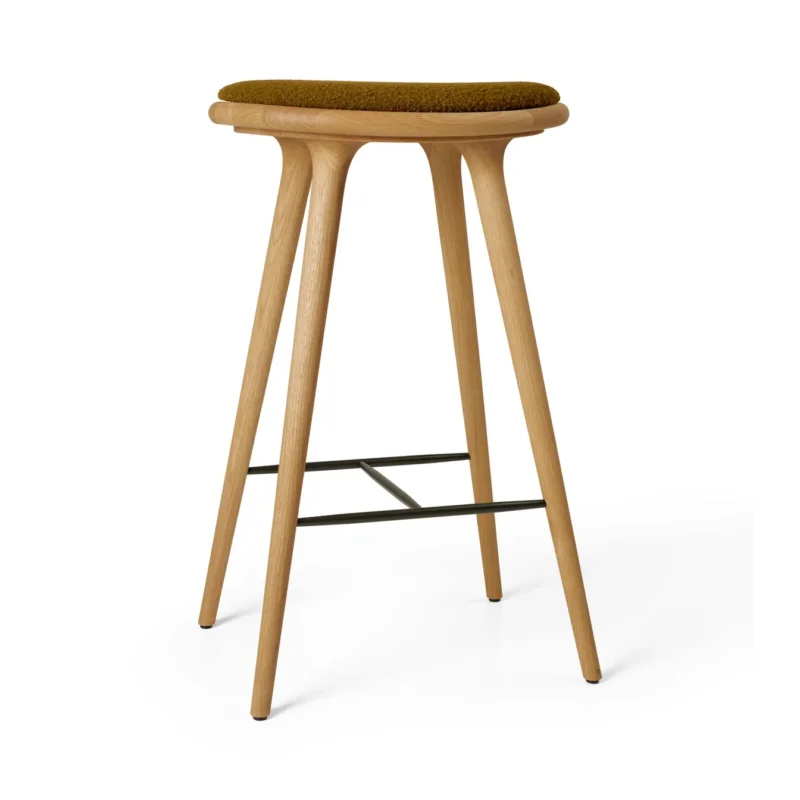 High Stool, geölt Eiche, Kvadrat Baru 0450, 74 cm hoher Barhocker von Mater