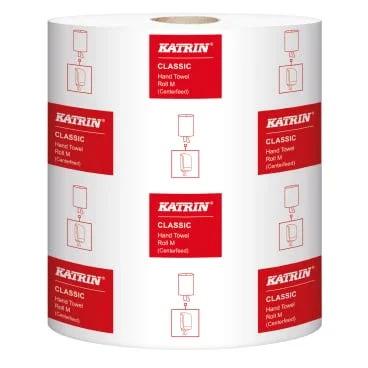 KATRIN Plus Handtuchrolle M 1000 Blatt - weiße Centerfeed-Mehrzweckrolle für medizinische Einrichtungen - Med-Praxisbedarf