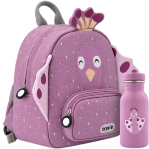 Schulset - Rucksack klein & Trinkflasche 350ml - Mrs. Peacock
