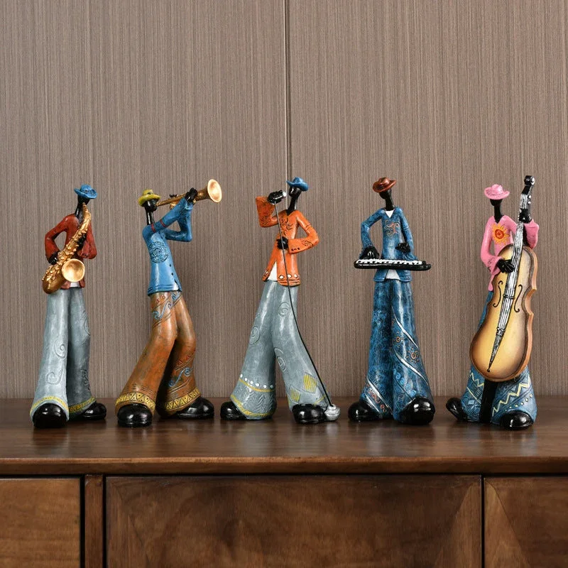 Jazz-Sänger Figur als handbemalte Dekofigur für Wohnzimmer und Musikzimmer
