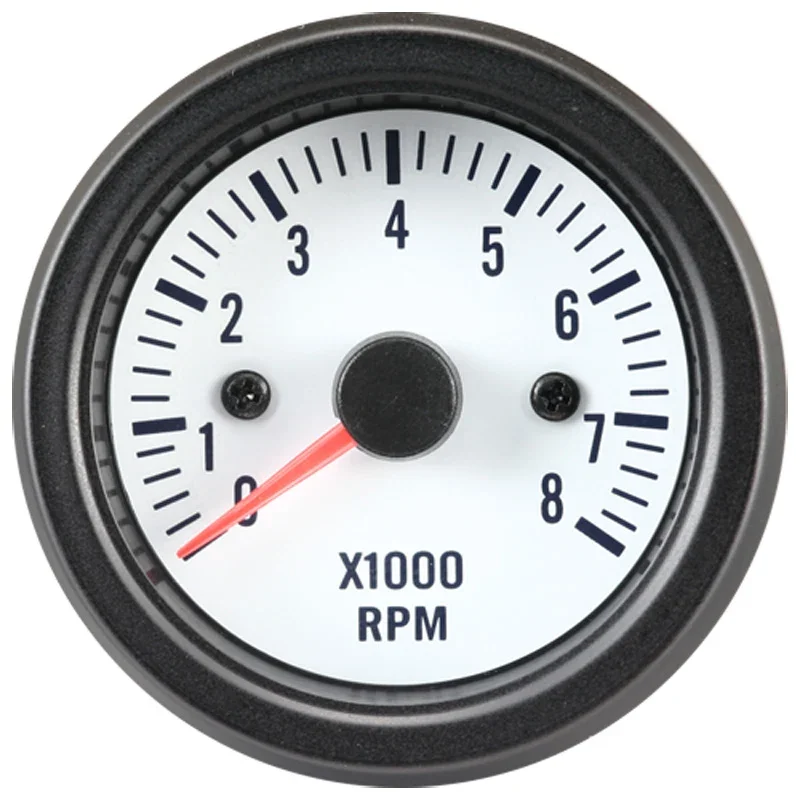 AutoStyle, Klassik Weiß Performance Instrument Tacho >8000rpm 2/3/4/5/6/8 Zyl. 52mm, Aluminium, Weiss