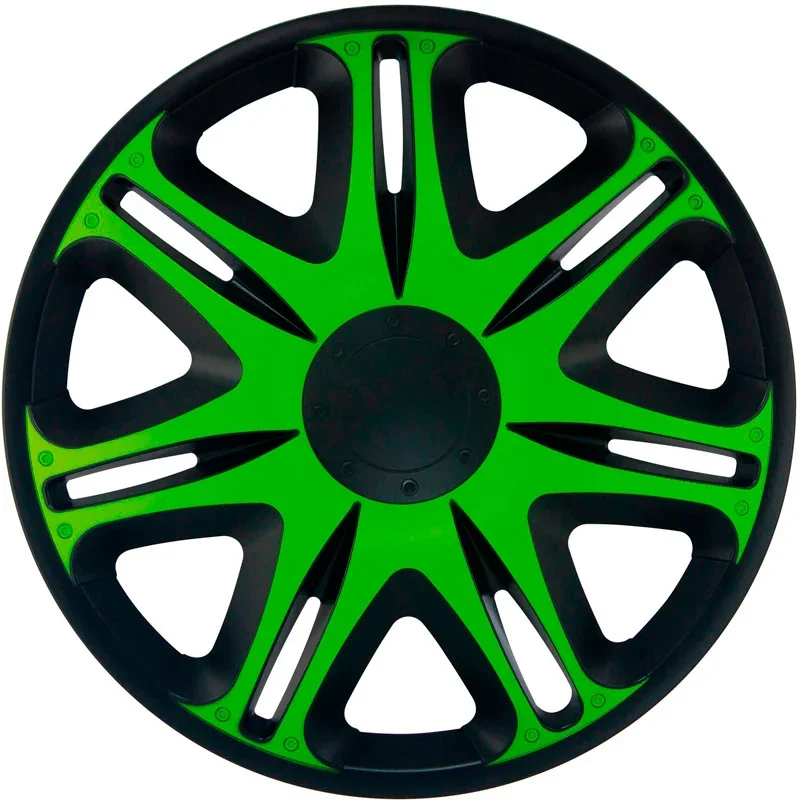 J-Tec, Satz Radzierblenden Nascar 15-Zoll Schwarz/Grün, ABS, Grün, Schwarz