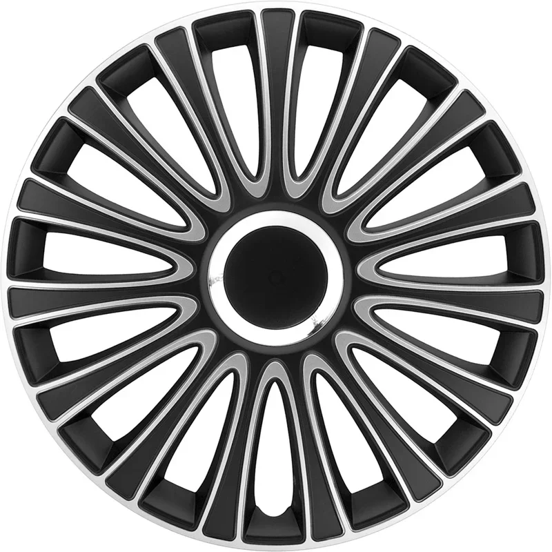 AutoStyle, Satz Radzierblenden LeMans 16-Zoll Schwarz/Silber, ABS, Silber, Schwarz