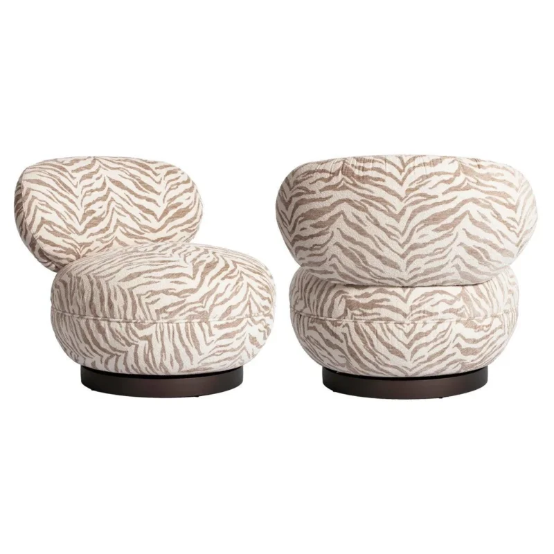 Richmond Interiors Lounge Stuhl Jace beige tiger swivel-www.Stil-Ambiente.de-216043