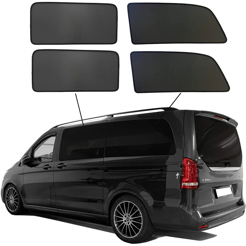 SunClip, Sonnenschutz & Sichtschutz, passend für Mercedes V-Class W447 (langer Radstand) 2014-2024 ohne Ausstellfenster