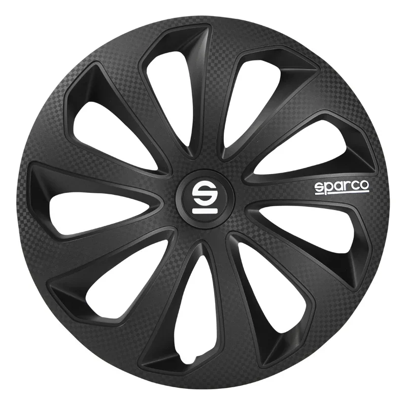 Sparco, Radkappen, 4 Stk., Sicilia, 14 Zoll, Schwarz/Kohlenfaser
