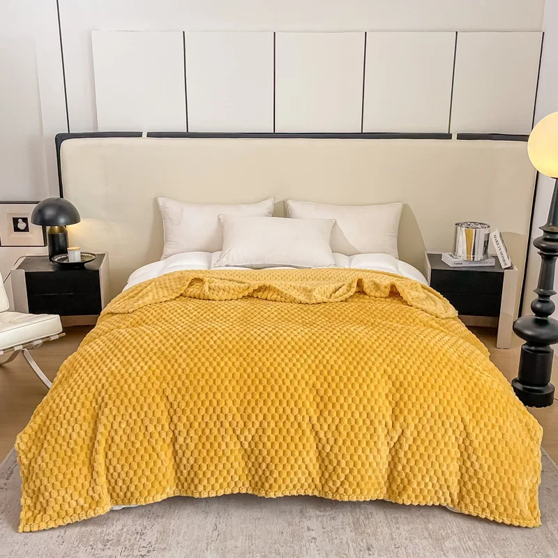 Karnz | Gemusterte weiche Samtdecke warme gemütliche Decke für Sofa und Bett