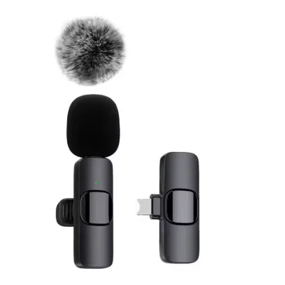 K60 Wireless Lavalier Mikrofon – Mini Clip-On Mikro für iPhone, Android & Laptop