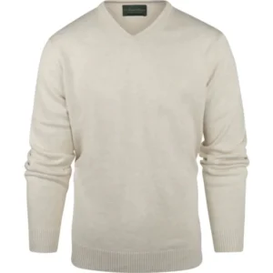 Baumwollpullover mit V-Ausschnitt | Braun