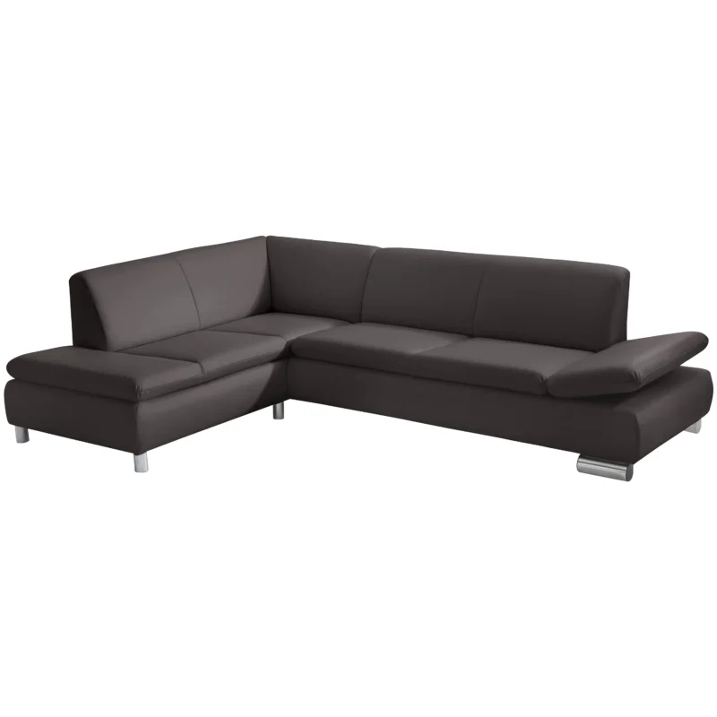 Max Winzer Terrence Ecksofa links mit Sofa 2,5-Sitzer rechts – Kunstleder braun