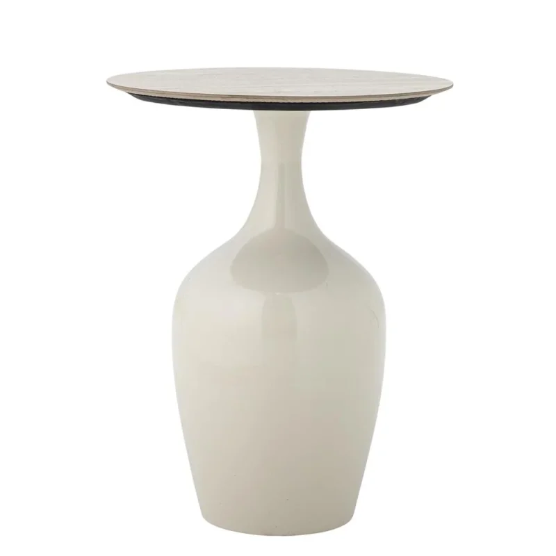 Bloomingville Lecco Beistelltisch natur - Design Couchtisch mit Keramikplatte für Wohnzimmer