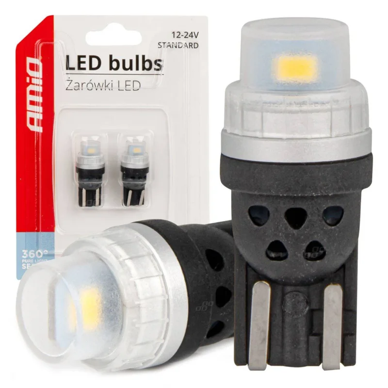 AMiO AMiO LED - lampen 360 Pure Light Serie STANDAARD T10 W5W 2x3020 SMD Wit 12V/24V AMiO 1
