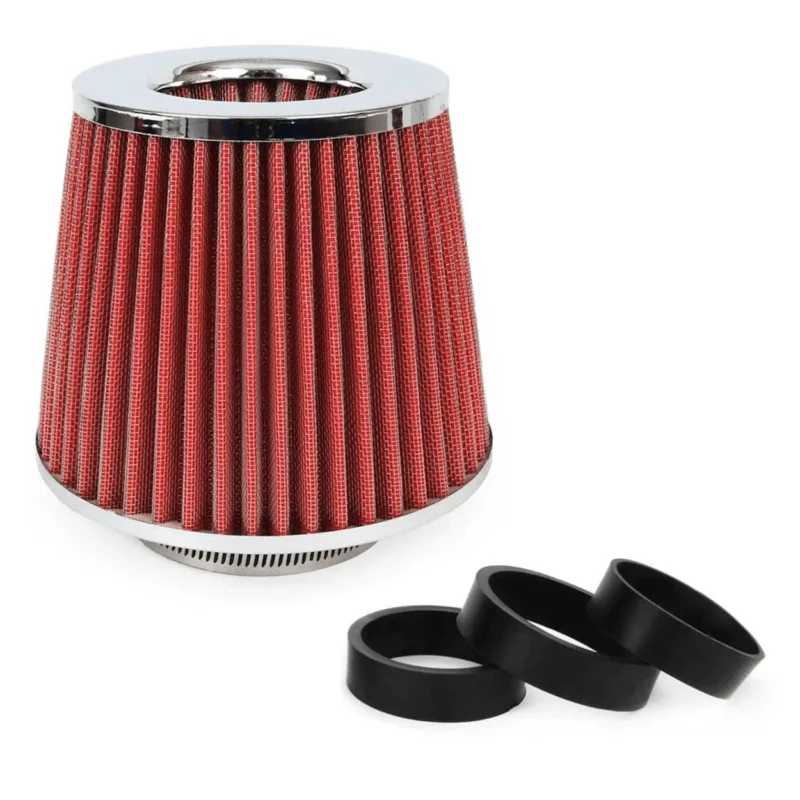AMiO AMiO Open Luchtfilter Sport Filter met Cold Air Intake Rood - Chrome [Sportfilter Powerfilter Universeel] AMiO 1