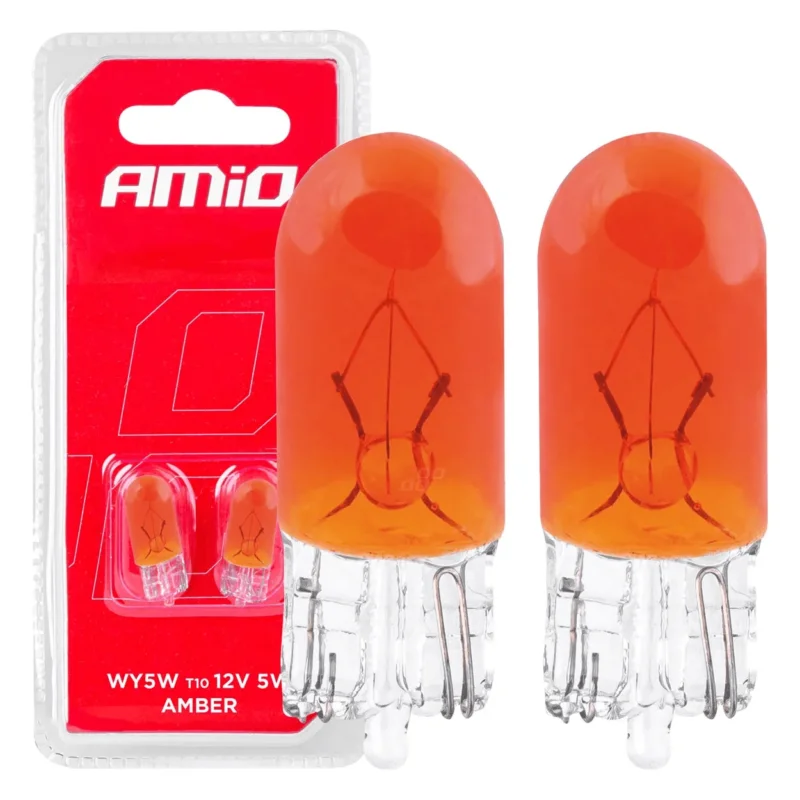 AMiO AMiO T10 Oranje Halogeen Verlichting 30 lumen W2.1x9.5d (set) [Knipperlicht - Richtingaanwijzer] AMiO 1
