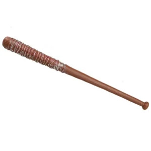 Batte de baseball avec barbelé ensanglanté pour adulte marron et argentée