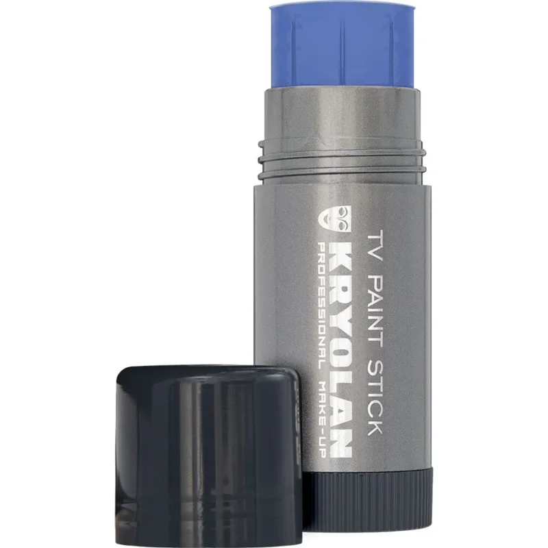 KRYOLAN TV Paintstick 091 blau – Matte, langanhaltende Foundation für kreative Looks & Contouring, 25g, Drehstick offen