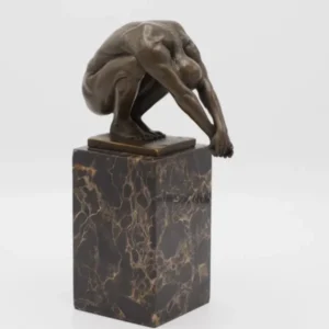 Bronzen beeld Duiker op marmer sokkel 24x8x13cm - Doika - Bronzen beeld - Doika - 5410807912232 - AN1223BR-B