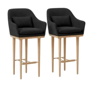 Stellar Works Lunar Barhocker H75 in Eiche mit Hallingdal 180 - 2 Stk.