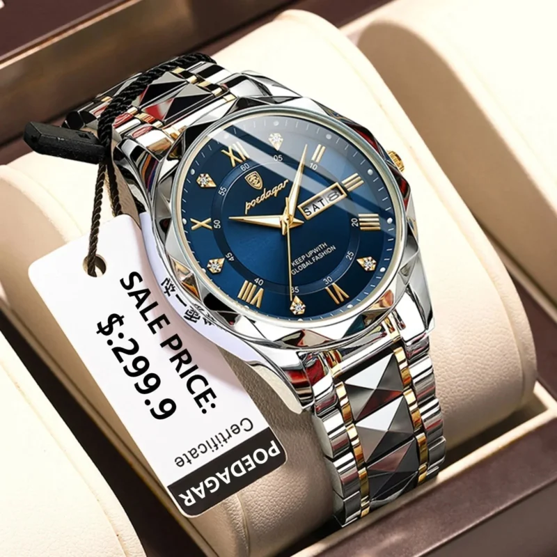 Wasserdichte Luxus-Herrenarmbanduhr einer Top-Marke mit Leuchtfunktion