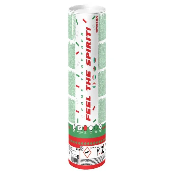 Confetti Cannon papier groen wit rood van Riethmueller koop je bij Partywinkel