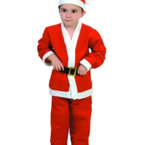 Déguisement père noël pour enfant rouge et blanc avec bonnet et ceinture